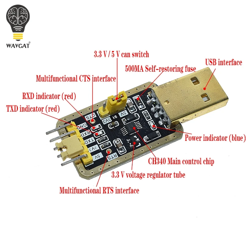 CH340 модуль USB для ttl CH340G обновление скачать небольшой проволочной щетки STC микроконтроллер Плата USB для последовательного PL2303