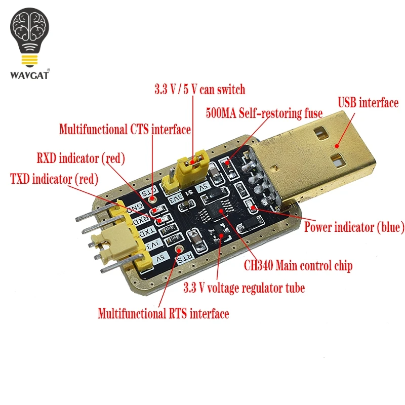 CH340 модуль USB к TTL CH340G обновление загрузка небольшой проволочной щетки пластина STC