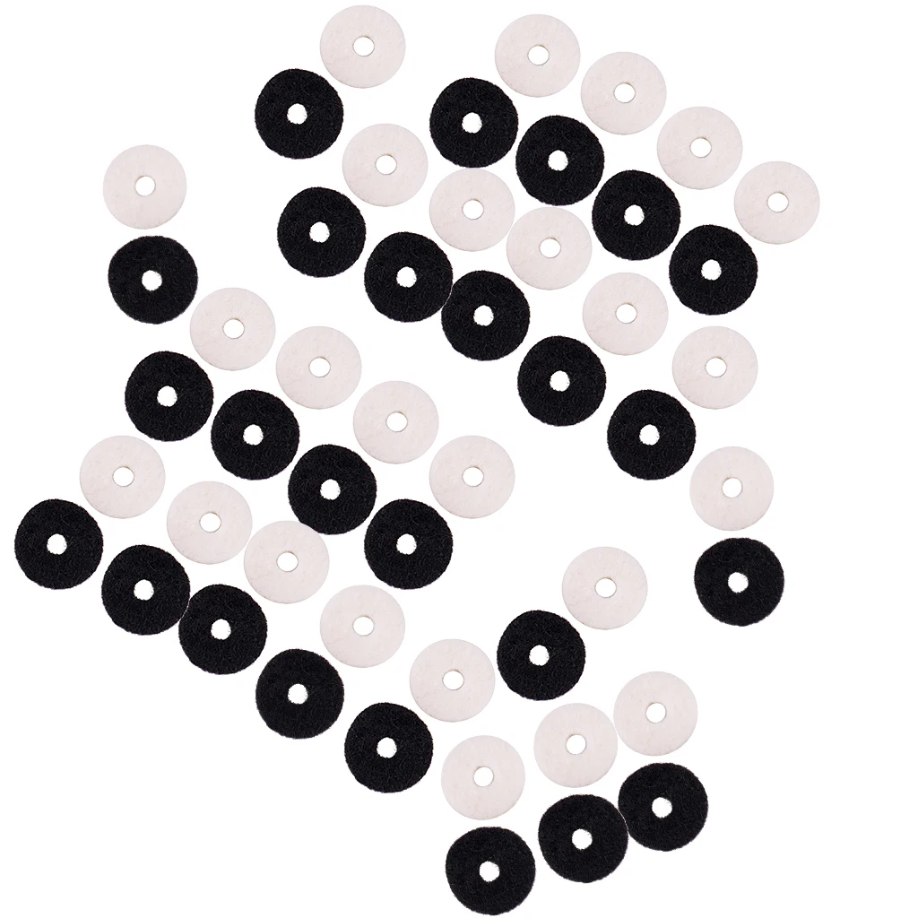 50pcs Guitar Strap Block Safety Strap Lock Washer Gaskets White Black Acoustic Electric Guitar Bass Ukulele Accessories