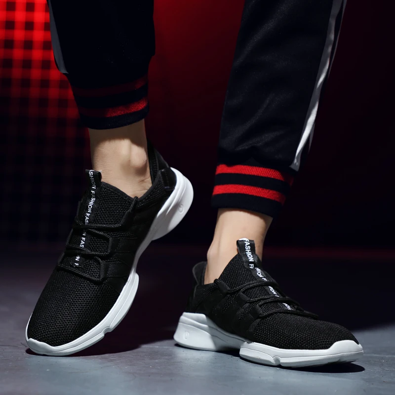 

SUROM Fashion Brand Men Casual Shoes Comfortable Platform Shoes Mesh Breathable Shoes For Men Black Men Sneakers Male Shoes