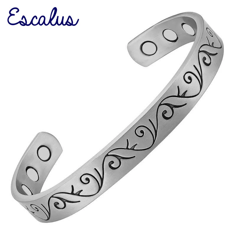 

Escalus Strong Magnetic Pure Copper Bracelet Healing Bio Men And Women Charm Bracelet For Pain Relief Bangle