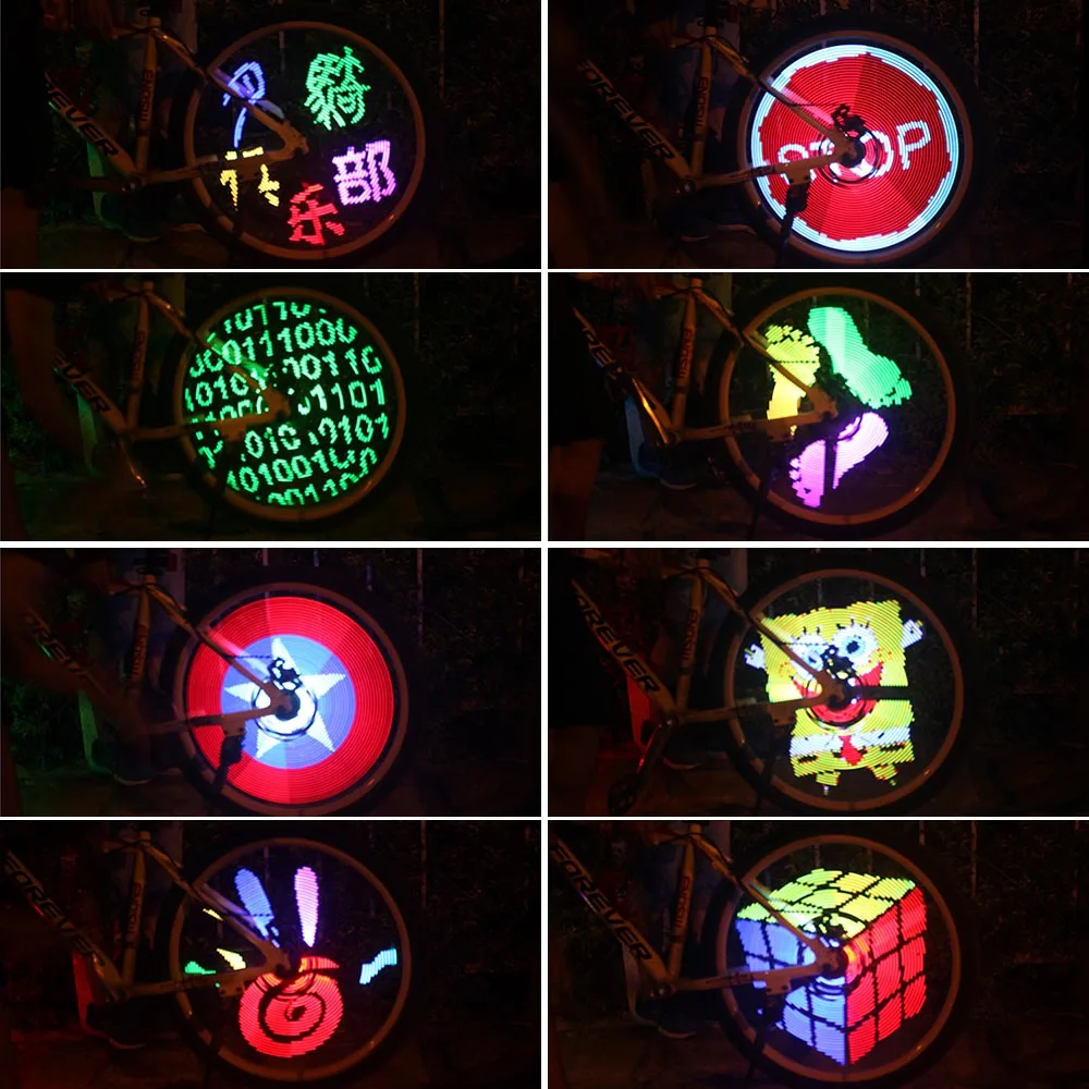 Top Bicycle Light YQ8003 128 RGB LED Waterproof Anti-shock Spoke Changing Programmable Bike Bicycle Wheel Light Bicycle Accessories 2