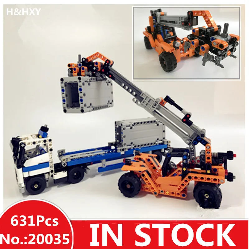 

H&HXY 20035 631Pcs New Technic Series The Container Trucks and Loaders Set Building Blocks Bricks Educational lepin Toys 42062
