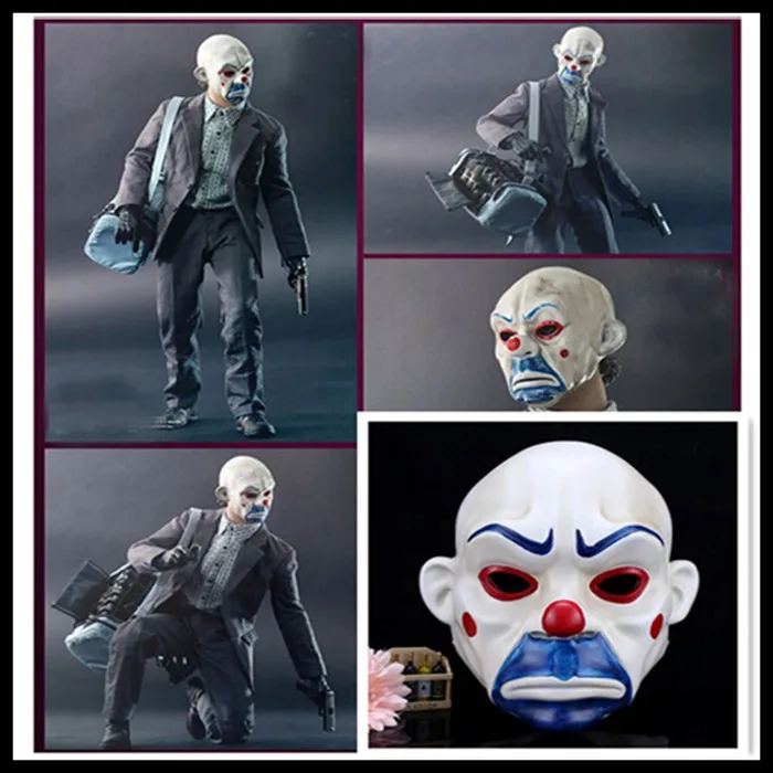  Free Shipping Adult Batman Joker Clown Bank Robber Mask Dark Knight Costume Halloween Masquerade Pa