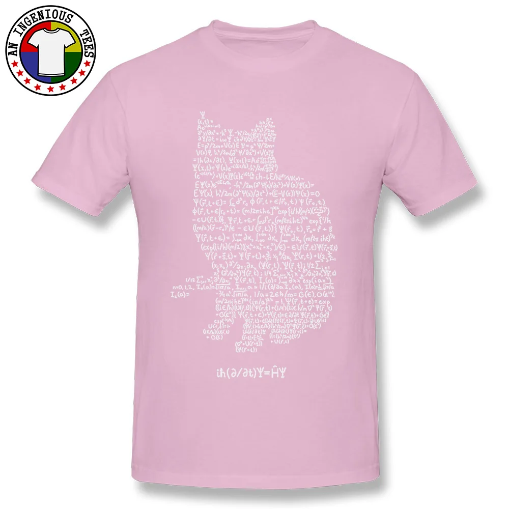 Normal Short Sleeve Tops Tees Fall Round Neck 100% Cotton Male T-Shirt SchroedingerCat- Normal Tops Tees Fashionable SchroedingerCat- pink