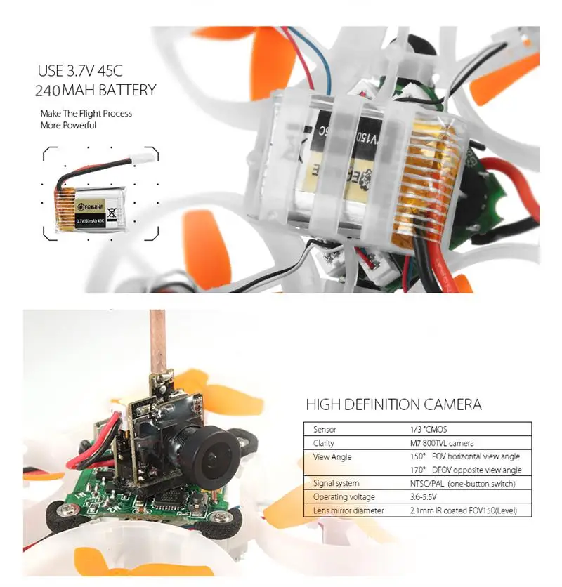 Eachine E010S 65 мм микро FPV гоночный Квадрокоптер RC Дрон с 800TVL CMOS на основе F3 щеточный Контроллер полета