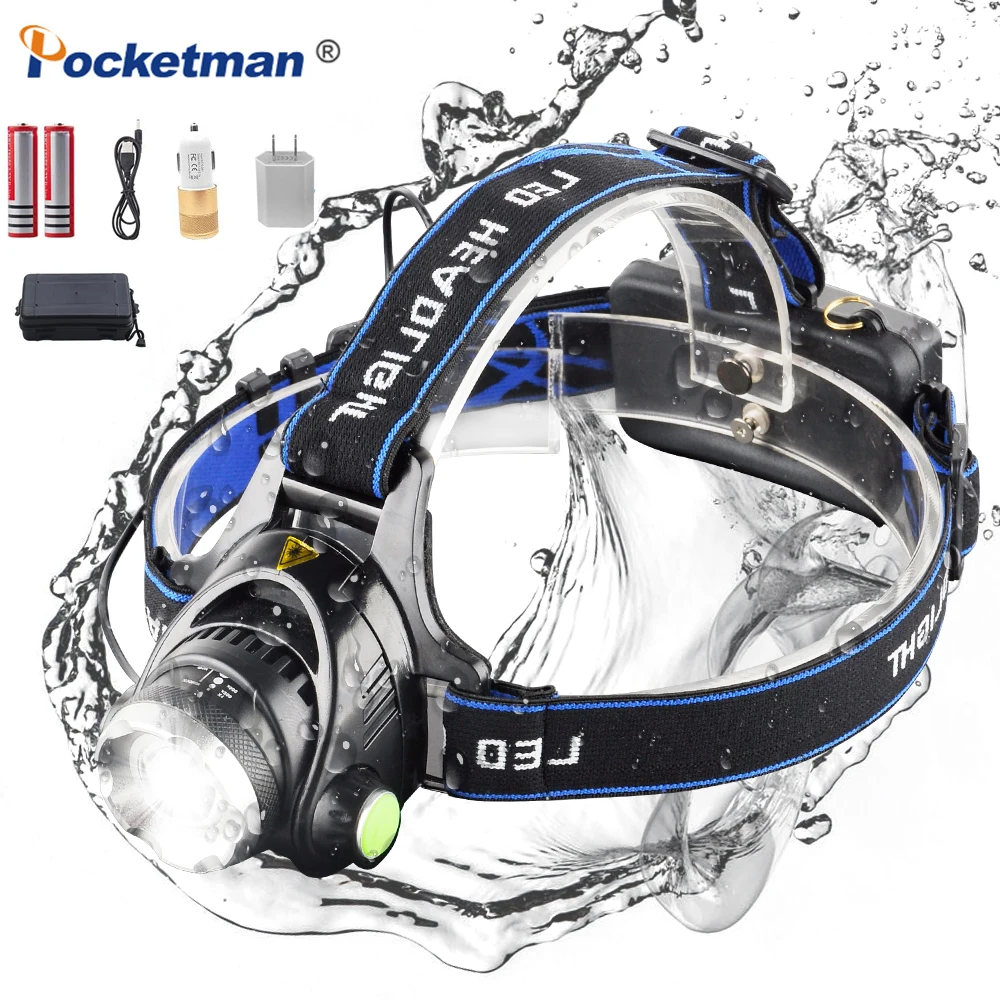 Светодиодный налобный фонарь POCKETMAN T6/L2 8000 лм масштабируемый водонепроницаемый