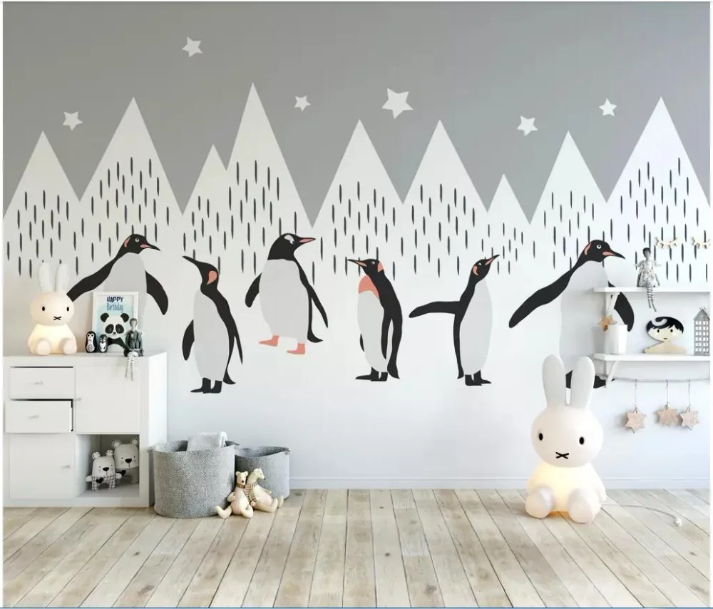 3d wallpaper custom photo mural Cartoon Snow Mountain ...