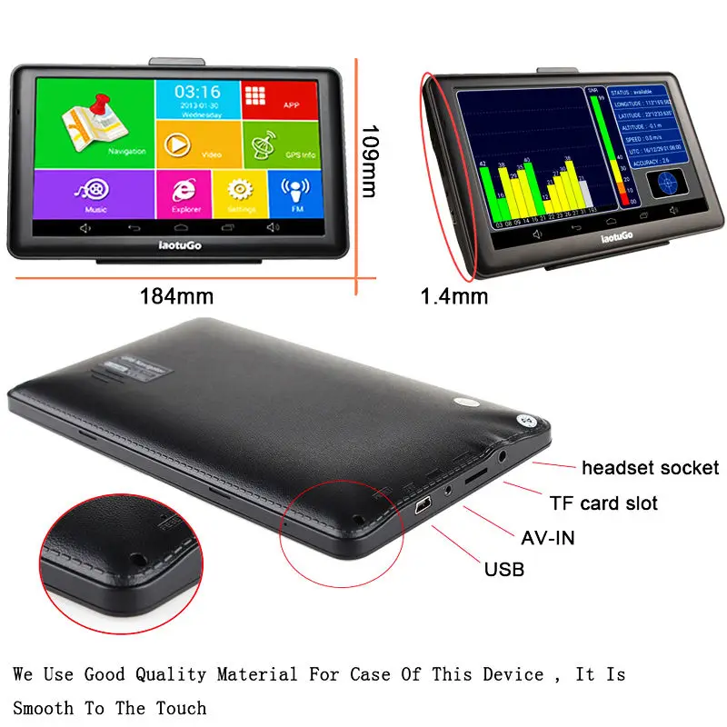 Купить iaotugo 7 "андроид GPS, четырехъядерный автомобильный навигатор ...