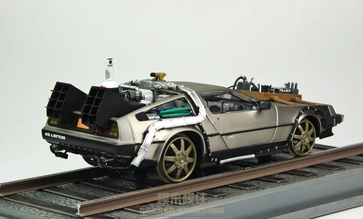 1:18 Масштаб Назад в будущее 3 delorean DMC-12 scifi модель автомобиля рождественский подарок