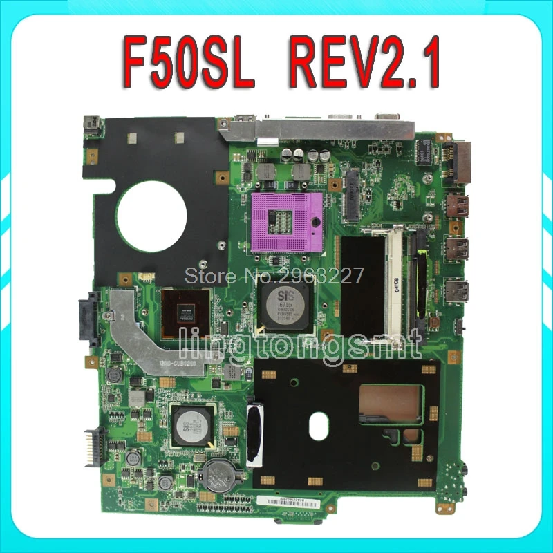  F50SL Motherboard REV:2.1 For ASUS X61S F50S Laptop motherboard F50SL Mainboard F50SL Motherboard t