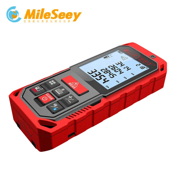 Новинка, Mileseey S7 S2, 50 м, Bluetooth, лазерный дальномер, ручной цифровой лазерный дальномер, дальномер, измеритель - Цвет: Red With Bluetooth