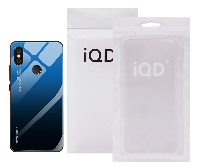 Стеклянная задняя крышка для телефона IQD для Xiao mi Red mi 6A 5 plus Note5 6 Pro mi 8 6X 5X Max3 8 lite Pocophone F1 защитный чехол бампер из ТПУ