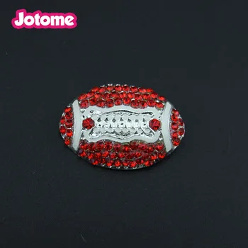 

10pcs a lot football rhinestone button--mix colors