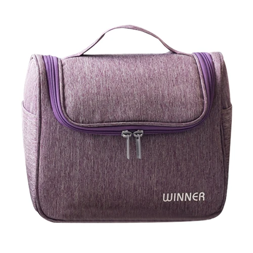 Портативная подвесная сумка для туалетных принадлежностей, женская косметичка, Мужская Дорожная сумка для косметики, щетка для ванной комнаты, косметический чехол на молнии, аксессуары - Цвет: Purple Bag
