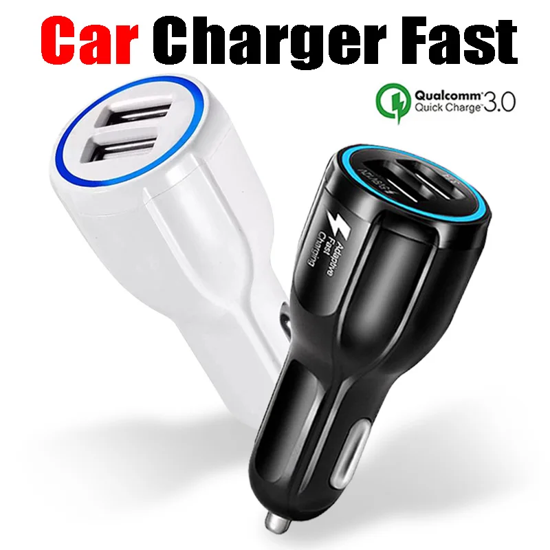 Автомобильное зарядное устройство Dual USB Quick Charge 3,0 быстрое зарядное устройство для iPhone samsung Tablet Зарядное устройство для путешествий