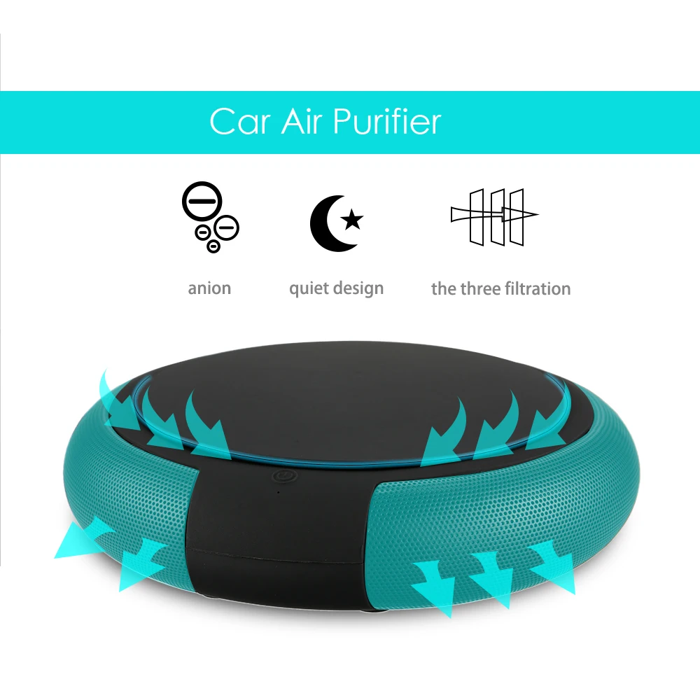 Car Air Purifier with Filter Portable Travel USB Cleaner Formaldehyde