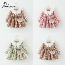 Осеннее платье для девочек, хлопковые детские платья с длинными рукавами, Детские платья для девочек, модная одежда для девочек