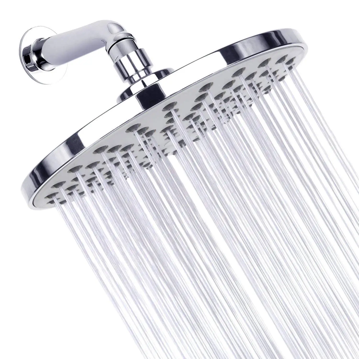 

New 8 Inches Round Shower Head High Pressure Angle Adjustable ABS Oversize Part Tools Kits