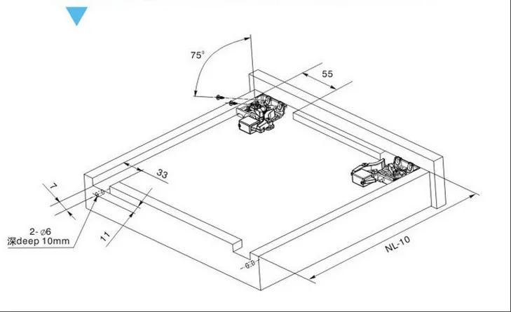 16 400mm Full Extension 3 Folds Under Mount Soft Close Drawer