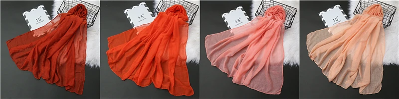 Женский простой хлопковый шарф с пузырьками, хиджаб, мягкие льняные шарфы разных цветов, тонкий ободок, шали, обертывания, оптовая продажа