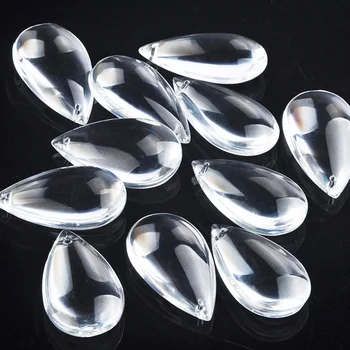 

H&D Teardrop Chandelier Crystal Pendants Prisms Parts Beads Clear Pack of 20