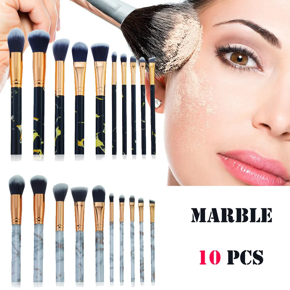 

10Pcs Makeup Brushes Set Professional Marble Makeup Brush Set Eye Shadow Brush Cosmetics Blending Brush Tool L5108
