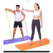 Эластичная лента для йоги 7 отверстий силиконовые для фитнеса Тяговая веревка для тела тренировочные инструменты