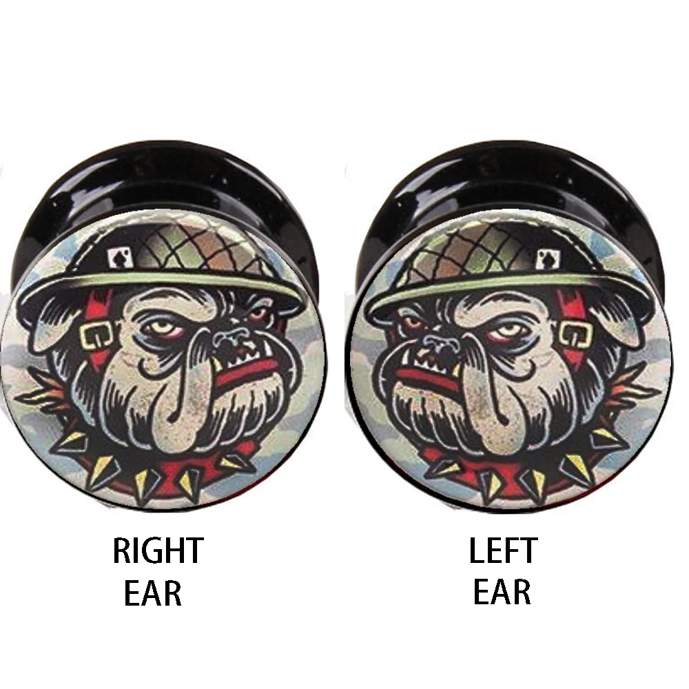 

TIANCIFBYJS Internally Threaded Flesh Tunnels Screw Acrylic Logo Ear Plug Strethers Piercing Earring Gauge Expander Body Jewelry