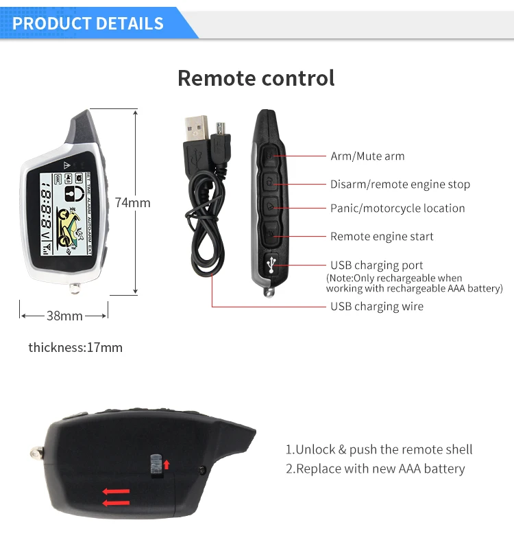 LCD pager remote control display