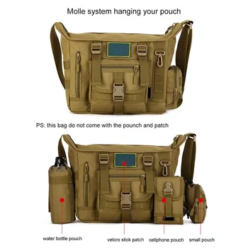 

Sports Shoulder Bag Large Waterproof Daypack Crossbody Messenger Bag for Hunting Camping Trekking MSJ99