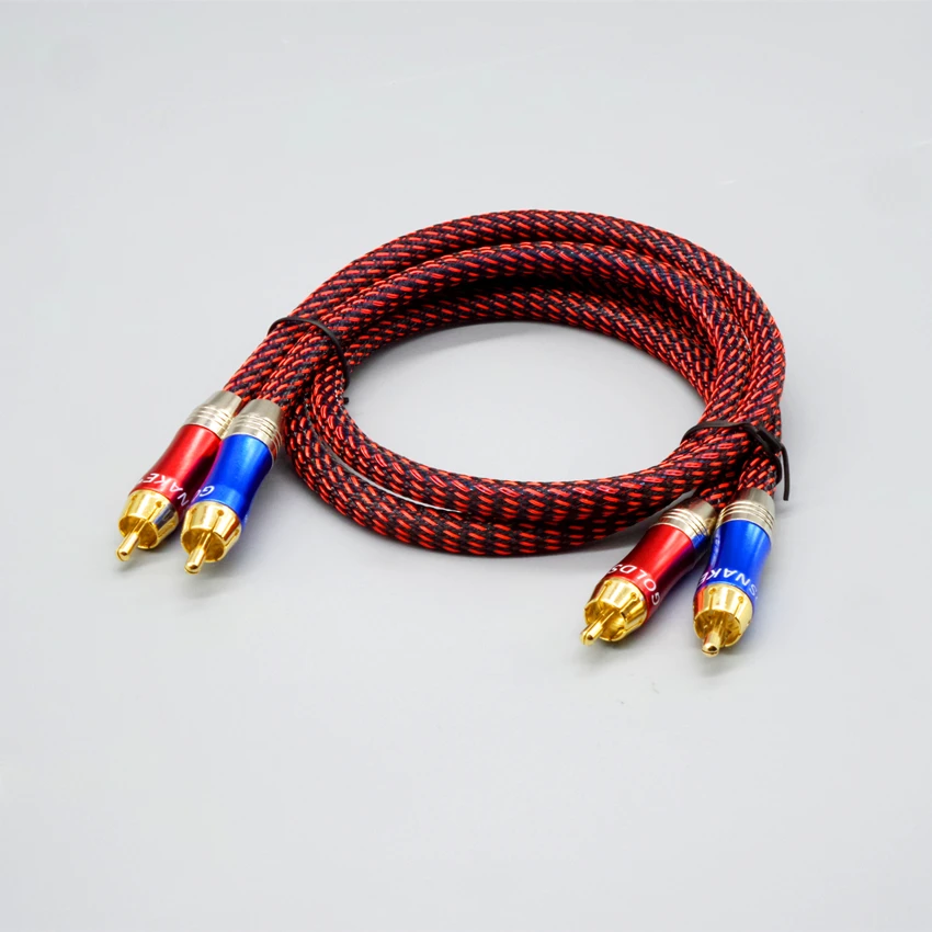 

DIY-2R OFC 99.99% AV Cable 2RCA to 2RCA Jack Audio Cables With Foil Braid shields transmit signals better Audio video signal