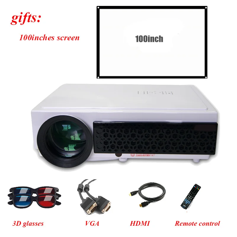 2018 светодиодный 96 + Wifi проектор WiFi Smart Светодиодный Proyector 3000lms 1080 P Видео Домашний