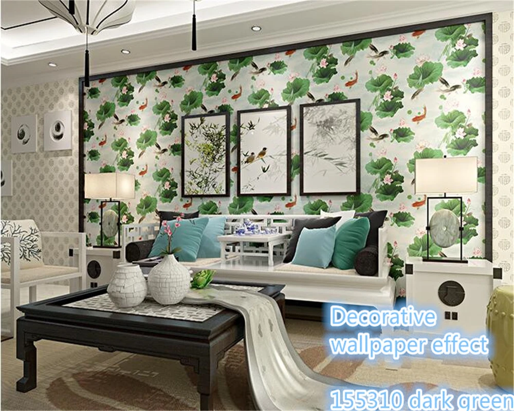 Beibehang Modis Tahan Air Indah HD Lotus PVC Wallpaper Ruang Tamu Beibehang Modis Tahan Air Indah HD Lotus PVC Wallpaper Ruang Tamu