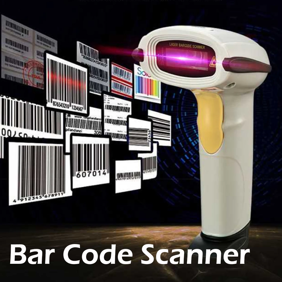 

2.4G 10m Wireless laser usb barcode scanner storage with base wireless Barcode Scanner Bar Code Scanning Reader + USB Cable Hot