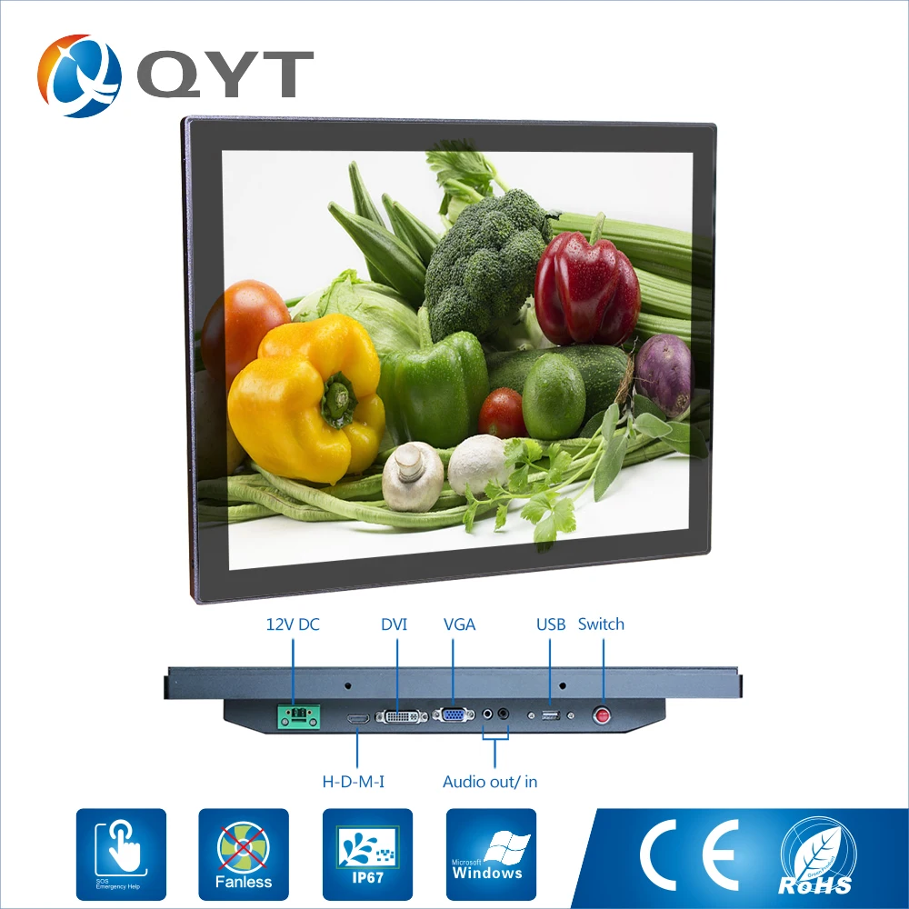 

OEM and ODM LCD Capacitance Display 17" 1280*1024 lcd/led Display Touch Embedded Monitor With DVI/VGA