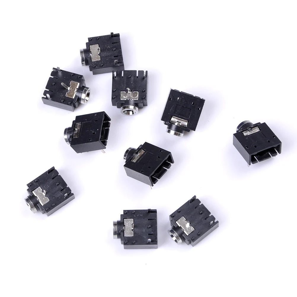 

3 Pin 10 Pcs PCB Mount Female 3.5mm Stereo Jack Socket Connector Wholesale