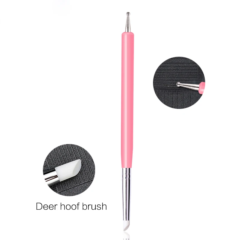 2 способа инструменты для маникюра, кисти для ручек, мягкая силиконовая резьба, лак для рукоделия, стразы, дизайн ногтей, кисть для ногтей, инструменты для маникюра - Цвет: pink 1