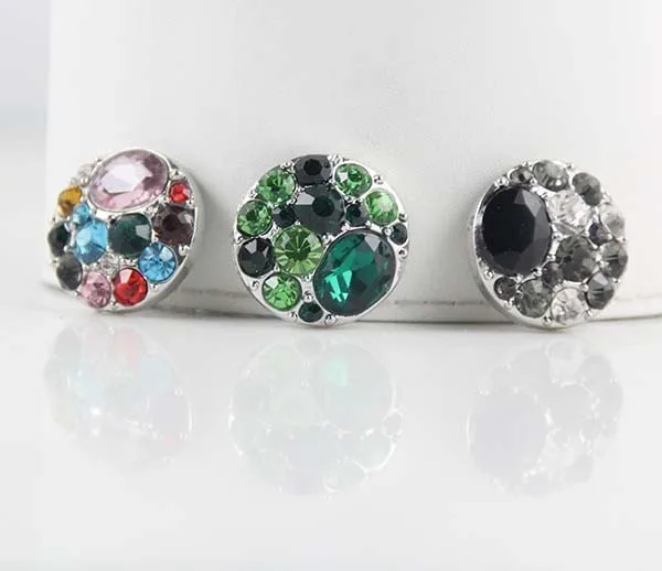 

30pcs/lot Mix colors high quality snap button rhinestone button charm 20mm fit ginger snap button jewelry