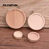  6pcs 12/15/25/30mm Inner Size Wood Color Round Wood Cabochon Base Setting Charms Pendant Necklace Findings ► Photo 1/6