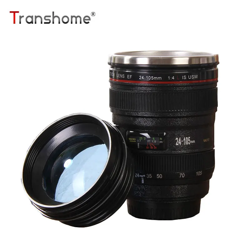 

Transhome Camera Coffee Mug 350ml Stainless Steel Creative Milk Thermos Camera Lens Cup the Thermo-circle Bottle for Water