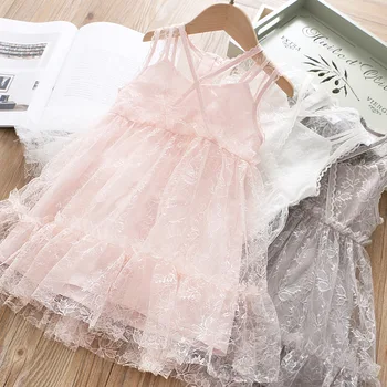 

Roimyal Wholesale girl's vest dress 2019 summer new little girl princess yarn dress toddler kids dresses 3-8years free shipping