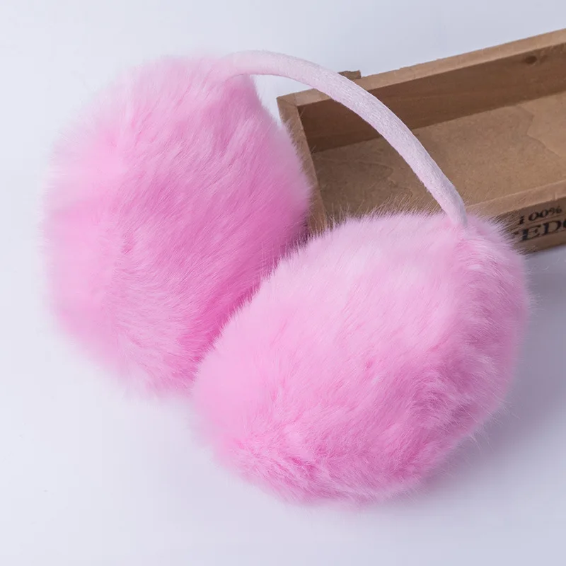 SuperB&G модные зимние наушники для Для женщин наушники уха крышка Мех Удобная ушками теплые зимние брендовые наушники - Цвет: pink