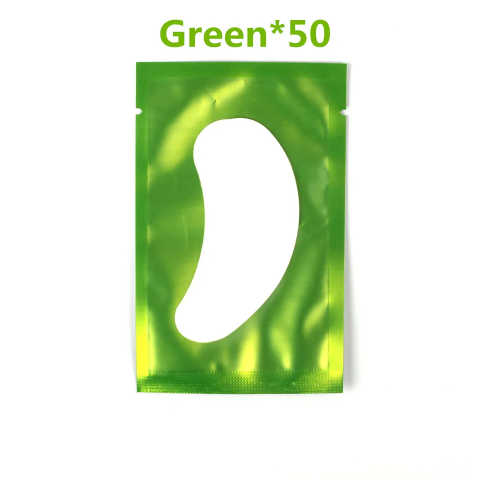NEWCOME 50/100 пар накладки для наращивания ресниц под глазами без ворса Бумажная Маска патч наклейки на кончики ногтей подушечки для ресниц Макияж - Цвет: 50 Pairs Green