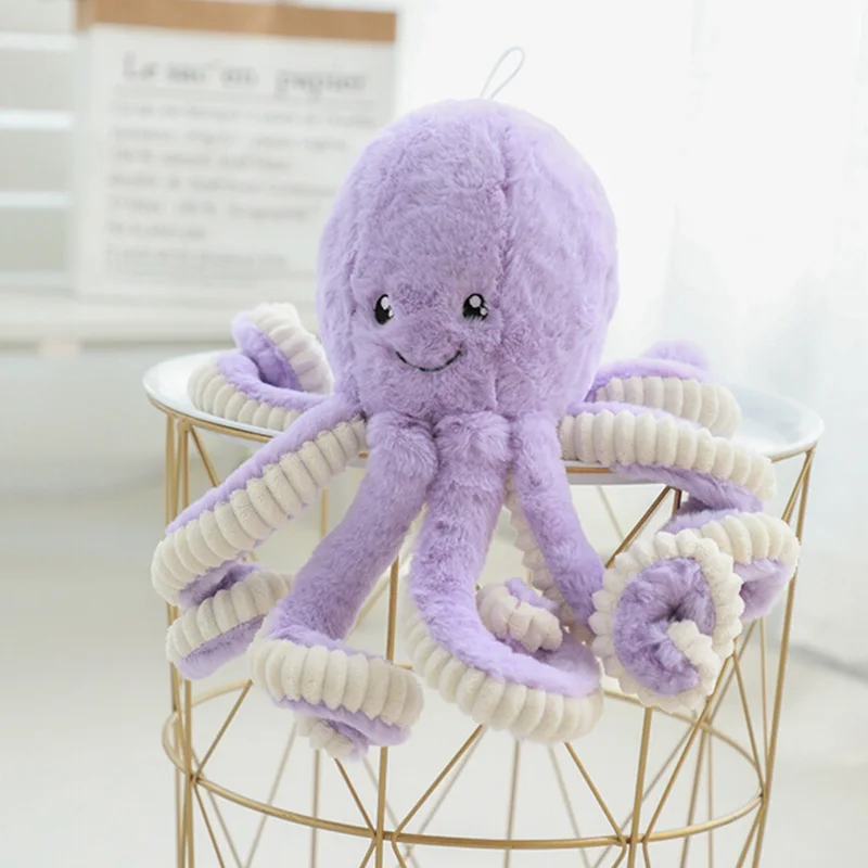40 Милая имитация осьминога подвеска плюшевая мягкая декоративная подушка олень животные аксессуары для дома милые куклы, детские подарки - Цвет: Фиолетовый