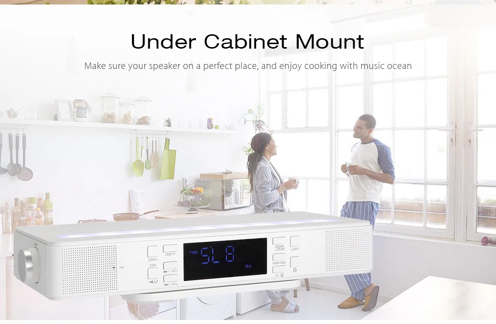 Bts 23 Under Cabinet Bluetooth Kitchen Stereo Speaker With Led