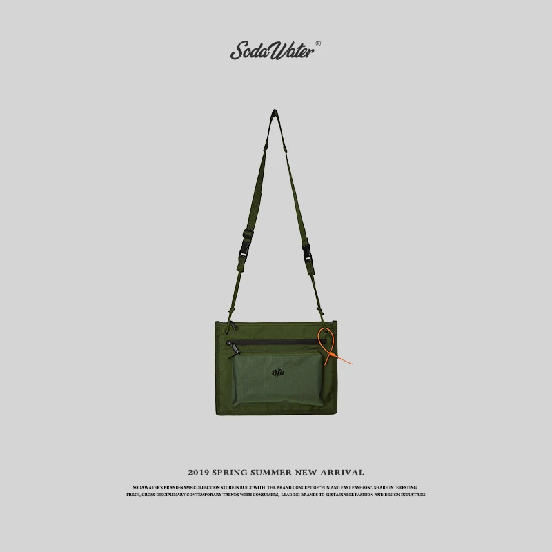 Содовая вода японский стиль Повседневная сумка на пояс для денег женская сумка на пояс с вышитыми буквами Мужская Полиэфирная Сумка на плечо 208AI2019 - Цвет: green