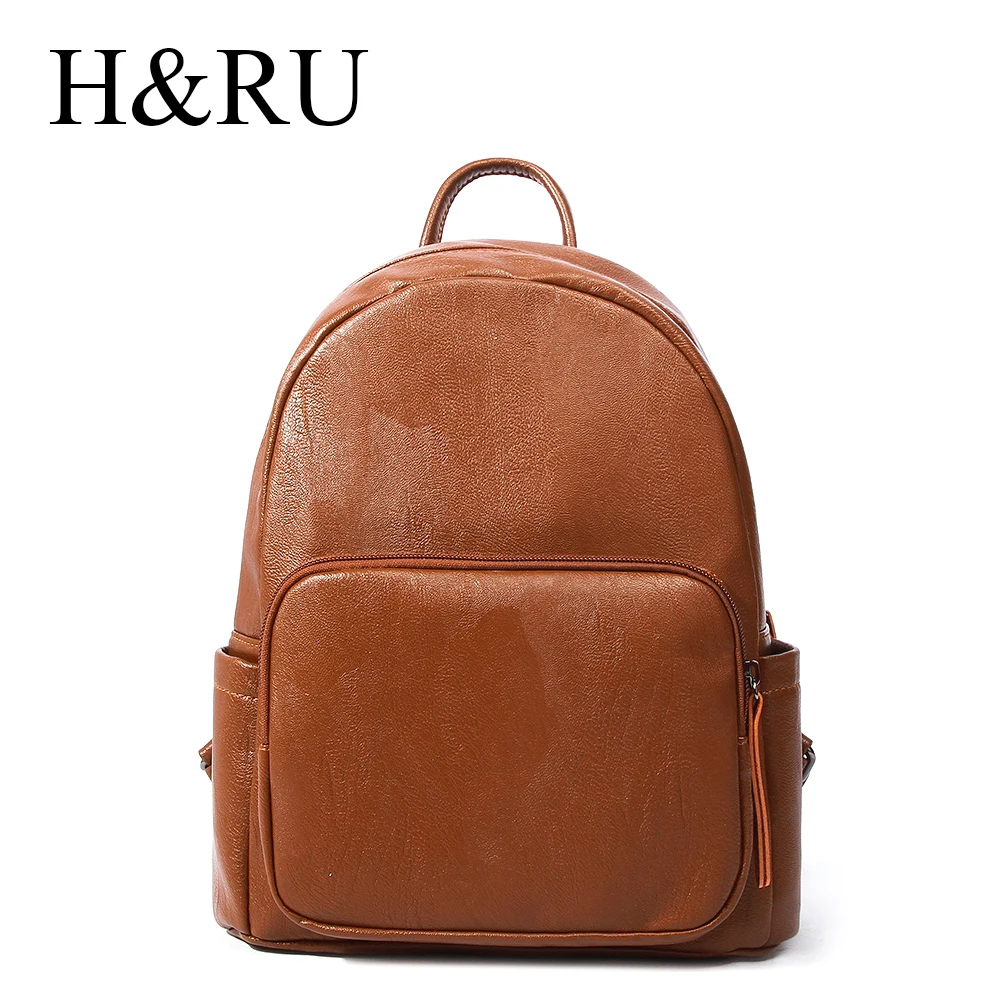 

2019 Women Backpack Casual soft PU Leather Female backpack for teenage girls school bag solid shoulder Back Pack travel Rucksack