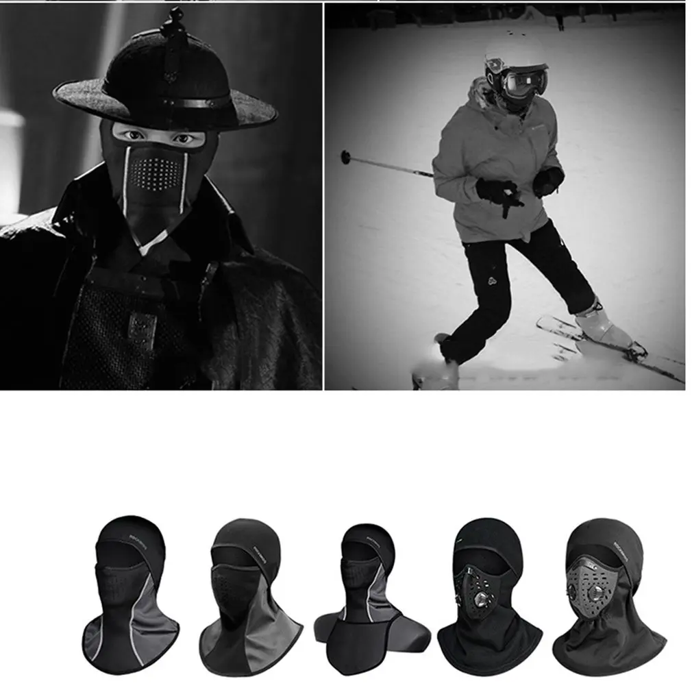 Зимняя Флисовая теплая велосипедная маска для езды на велосипеде, защита от пыли, ветрозащитная Лыжная маска для лица, противопылевая термальная Балаклава, шарф