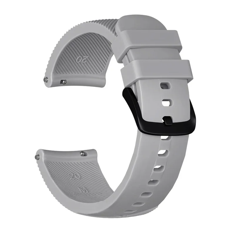 20 мм общие Мягкие силиконовые часы ремешок для samsung gear S2/huawei часы/Huami Amazfit Bip Смарт часы браслет ремешок - Цвет ремешка: grey